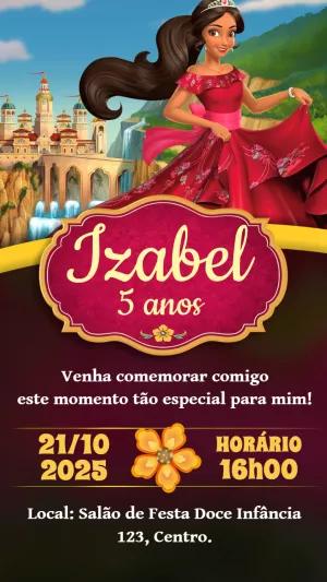 Convite Aniversário Elena de Avalor para Editar Online