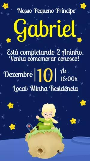 Convite Aniversário Pequeno Príncipe Editável Online