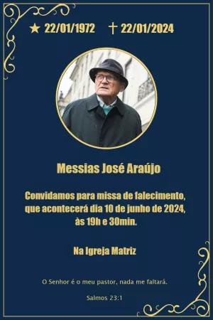 Convite Missa de Sétimo Dia com Foto para Editar Online