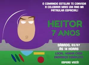 Convite de Aniversário Buzz Lightyear para Editar Online