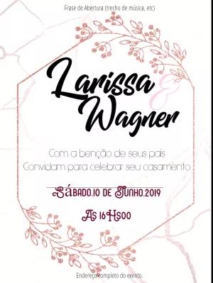 Convite de Casamento Floral Rose Gold Geométrico para Editar