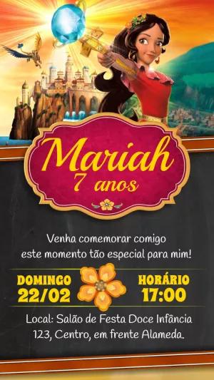 Convite Aniversário Elena de Avalor para Editar Online