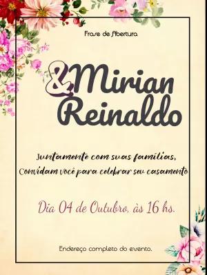 Convite de Casamento Floral Vintage para Editar Online