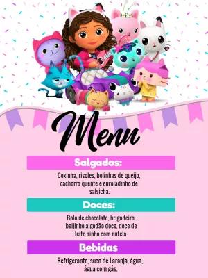 Cardápio Aniversário A Casa Mágica da Gabby para Editar