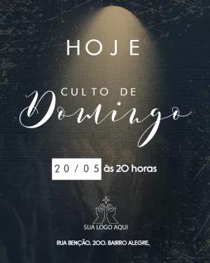 Convite para Culto de Domingo Moderno Editável Online