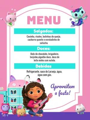 Menu Aniversário A Casa Mágica da Gabby para Editar Online