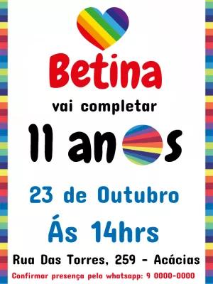 Convite de Aniversário Now United Colorido para Editar Online