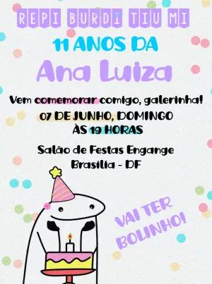 Convite de Aniversário Flork Meme Divertido para Editar Online