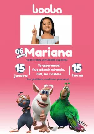 Convite de Aniversário Booba com Foto para Editar Online