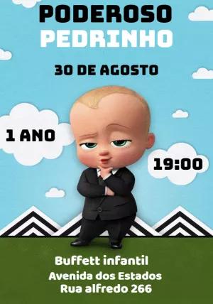 Convite Aniversário Poderoso Chefinho para Editar Online