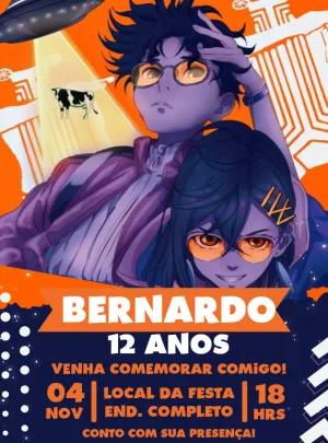 Convite de Aniversário Dandadan para Editar Online