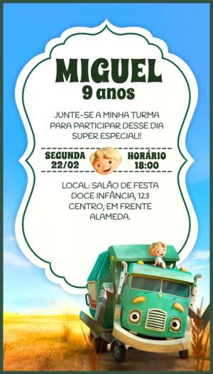 Convite Aniversário Zé Coleta Editável Online