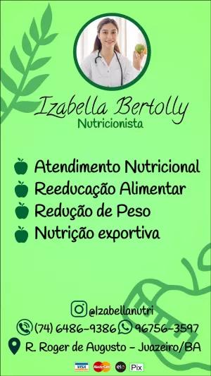 Cartão de Visita Nutricionista com Foto para Editar Online