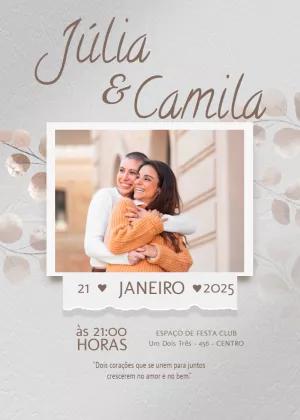 Convite de Casamento com Foto Moderno para Editar Online