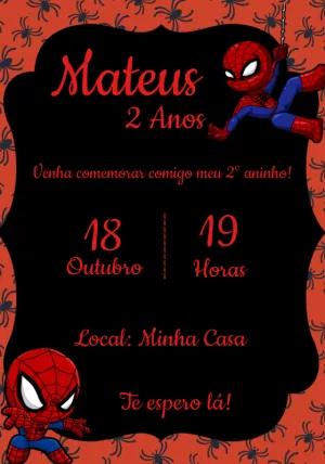 Convite Aniversário Homem-Aranha Baby para Editar Online