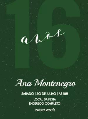 Convite de Aniversário 16 Anos Minimalista para Editar Online