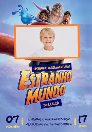 Convite Aniversário Estranho Mundo com Foto para Editar Online