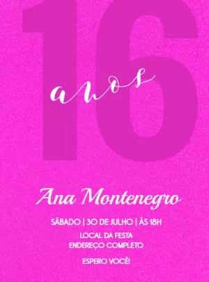 Convite de Aniversário Rosa Minimalista para Editar Online