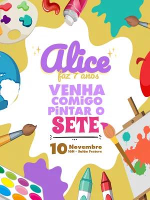Convite de Aniversário Pintando o Sete Editável Online
