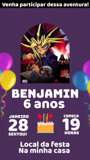 Convite de Aniversário Yu-Gi-Oh! para Editar Online