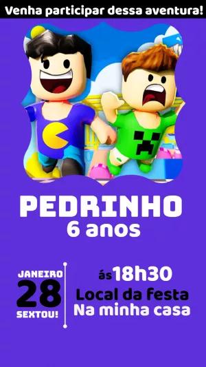 Convite Aniversário Stumble Guys com Personagens para Editar