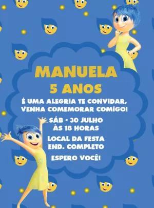 Convite Aniversário Divertidamente Alegria para Editar Online