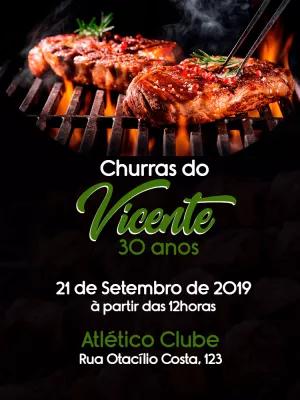 Convite de Aniversário Churrasco com Foto para Editar Online
