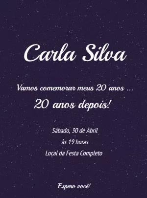 Convite Aniversário Céu Estrelado para Editar Online