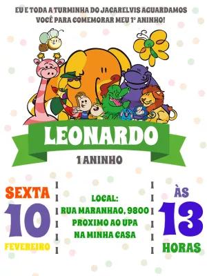 Convite Editável Aniversário Infantil Turma do Jacarelvis
