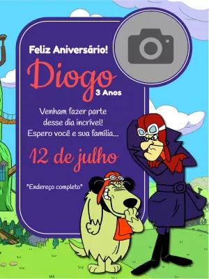 Convite Aniversário Corrida Maluca com Foto para Editar Online