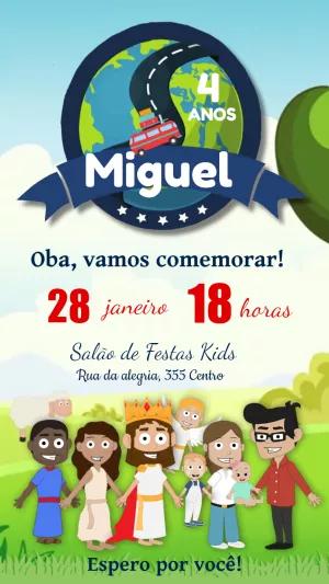 Convite Aniversário Viagem Cristã para Editar Online