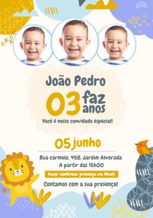 Convite de Aniversário Safari com Foto para Editar Online