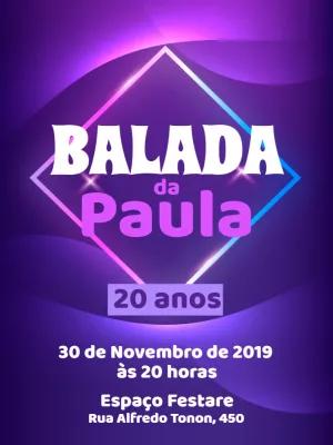 Convite de Aniversário Balada Neon Roxo para Editar Online