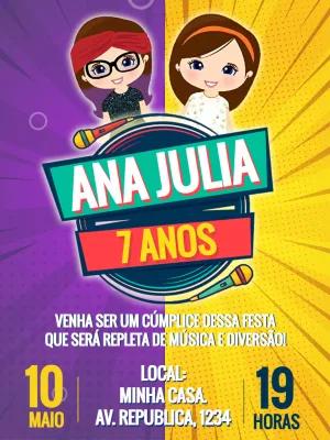 Convite de Aniversário Cúmplices de um Resgate para Editar