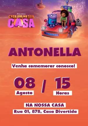 Convite Aniversário Cada Um Na Sua Casa para Editar Online