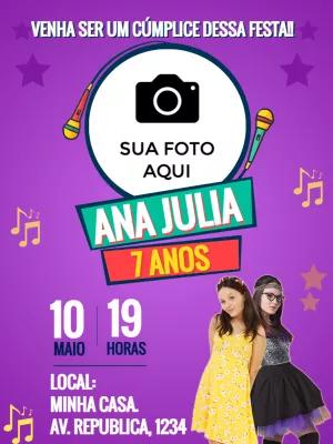 Convite Aniversário Cúmplices de um Resgate com Foto para Editar