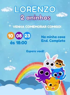 Convite Aniversário Bolofofos Menino Azul para Editar Online