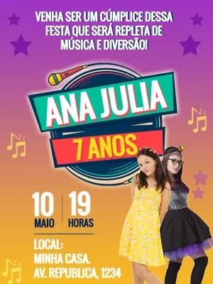Convite Aniversário Cúmplices de um Resgate para Editar Online