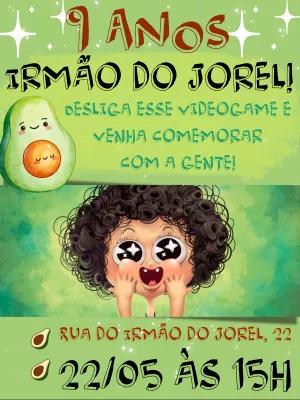 Convite de Aniversário Irmão do Jorel e Abacate para Editar