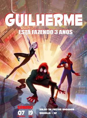 Convite Aniversário Homem Aranha Aranhaverso para Editar Online