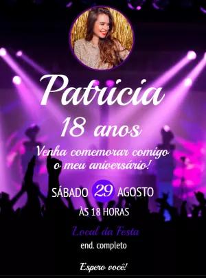 Convite de Aniversário Balada com Foto para Editar Online