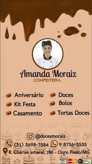 Cartão de Visita Confeitaria com Foto para Editar Online