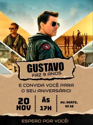 Convite de Aniversário Top Gun Maverick para Editar Online