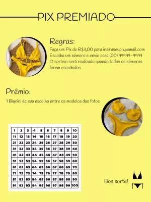 Rifa Pix Premiado com Tabela de Números para Editar Online