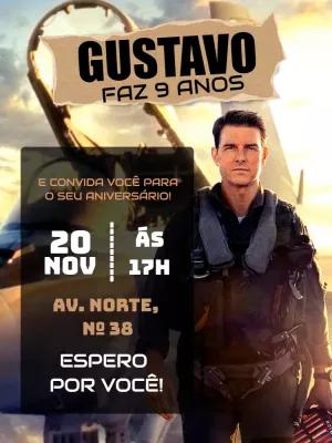 Convite de Aniversário Top Gun Maverick para Editar Online
