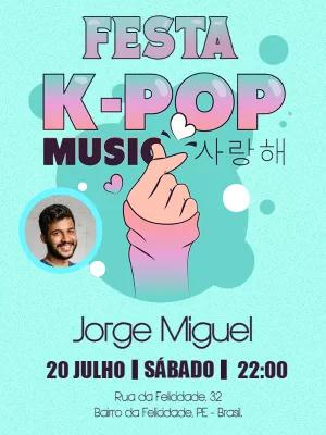 Convite de Aniversário K-Pop com Foto para Editar Online