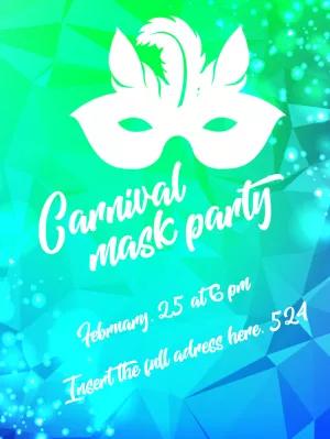 Carnival Masquerade Party Invitation to Edit Online