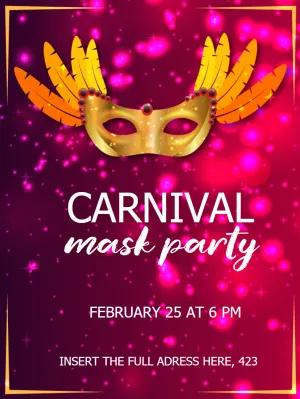 Editable Carnival Masquerade Invitation to Customize Online