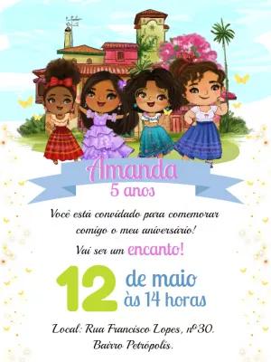 Convite de Aniversário Encanto Cute para Editar Online
