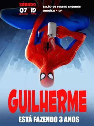 Convite Aniversário Homem Aranha Aranhaverso para Editar Online